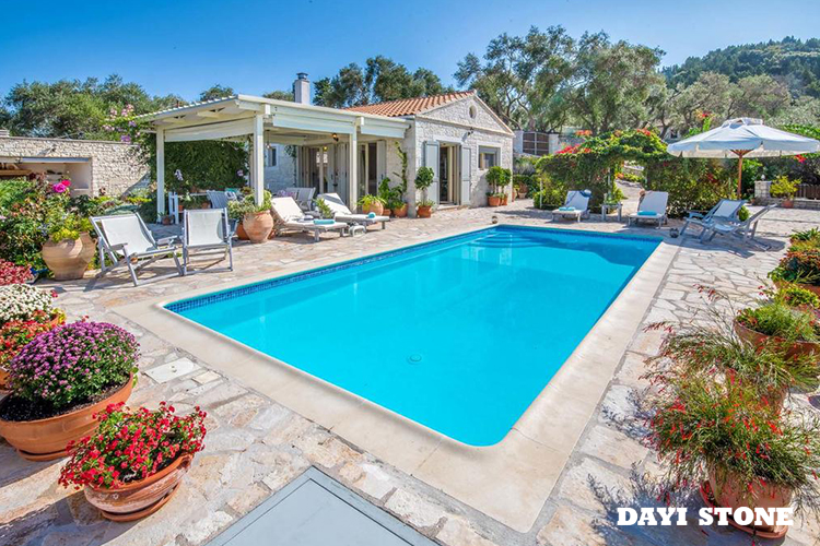 Natural Slate Stone Tile Luxury swimming pool